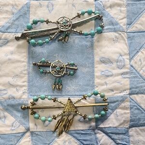 Lilla Rose Turquoise Beaded Hair Clip